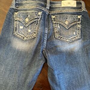 Miss Me Distressed Blue Boot Cut Jeans "Chloe" size 32 long